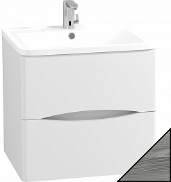 Водолей Мебель для ванной Adel 70 подвесная лиственница структурная контрастно-серая – фотография-2